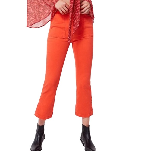 BDG Coral orange cropped flare pants - Picture 2 of 8